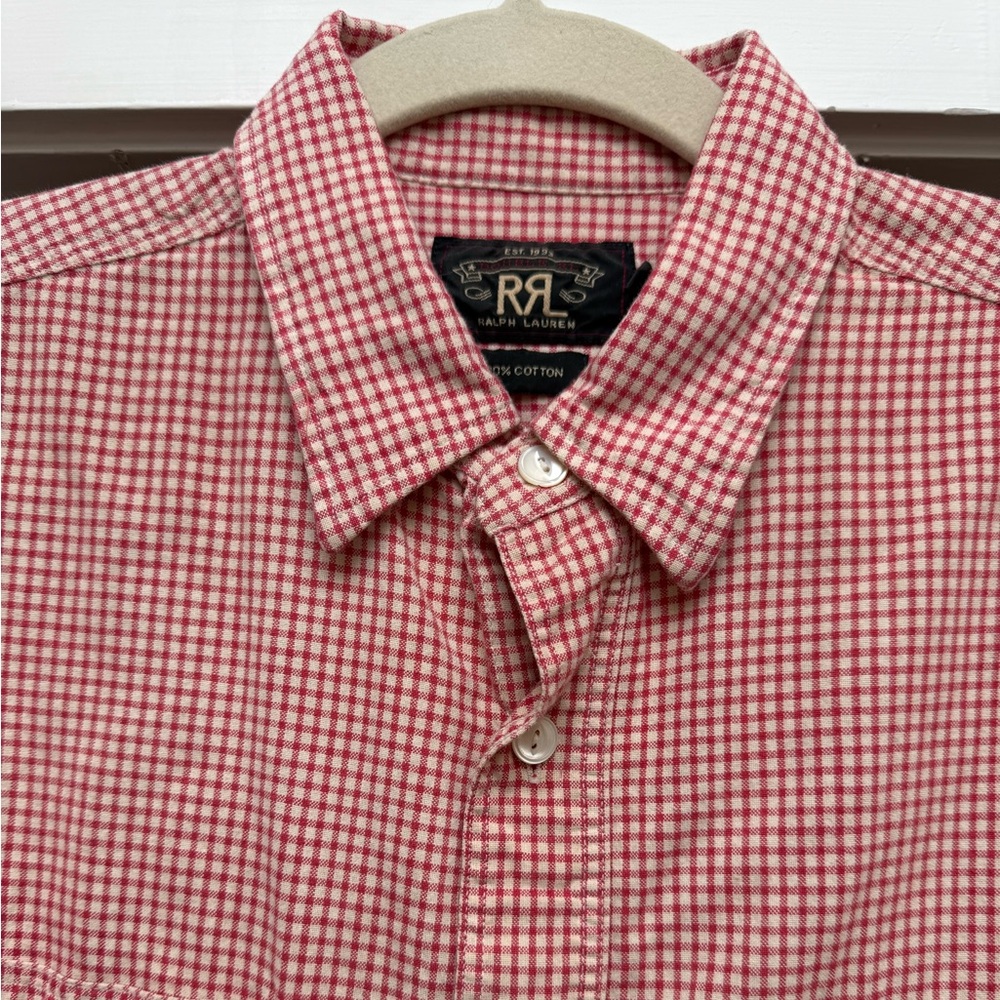 Ralph Lauren Double RL Red Checkered Casual Button Down Shirt